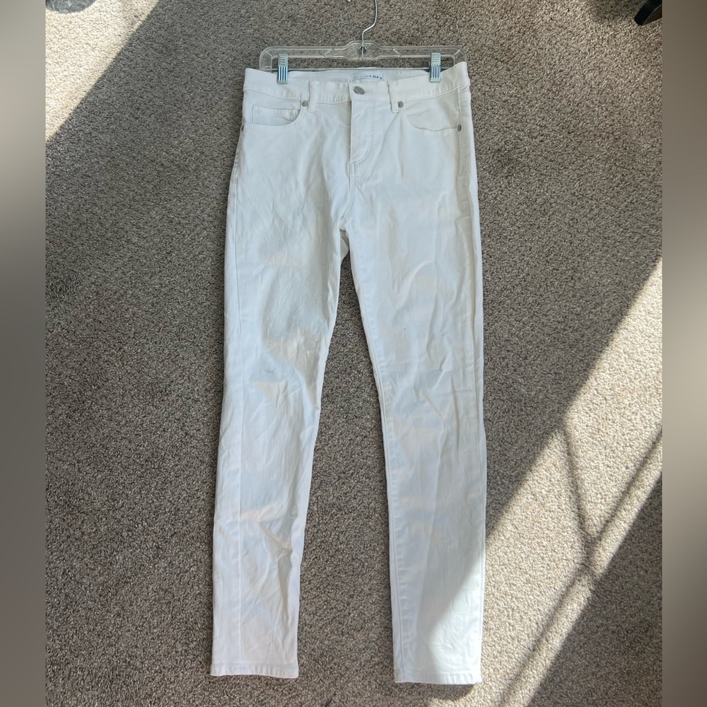 LOFT Off-White Slim Pocket Pants